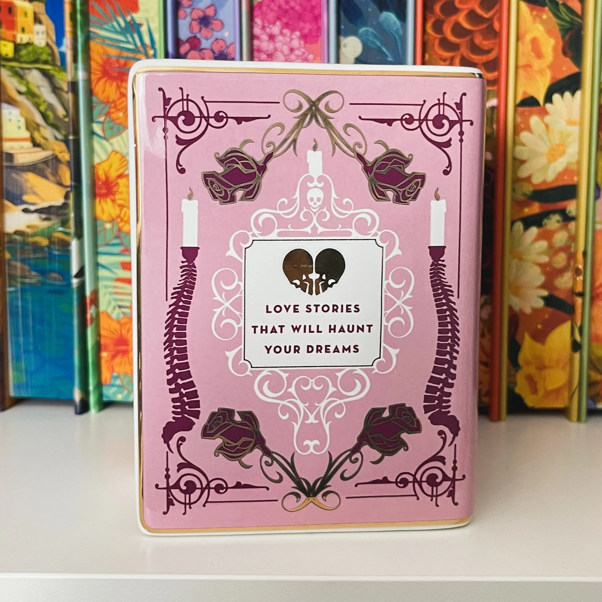 Gothic Romance Pink Ceramic Book Pot - Image 3